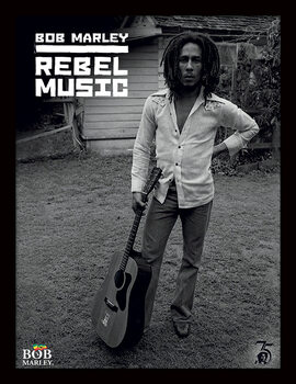 Framed poster Bob Marley - Rebel Music