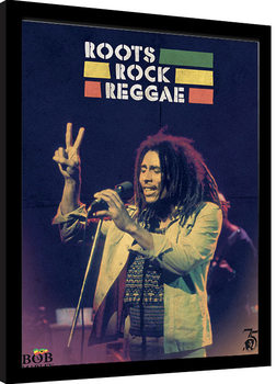 Framed poster Bob Marley - Roots Rock Reggae