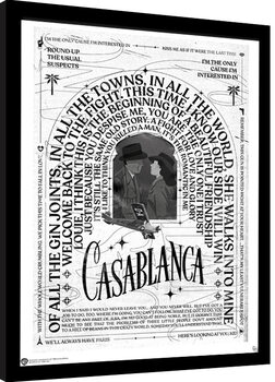 Framed poster Casablanca - Warner 100th