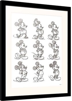 Framed poster Disney - Mickey Mouse - Sketch