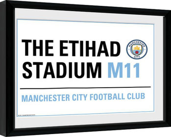 Framed poster Manchester City - Street Sign