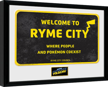 Framed poster Pokemon: Detective Pikachu - Ryme City