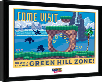 Framed poster Sonic - Green Hill Zone