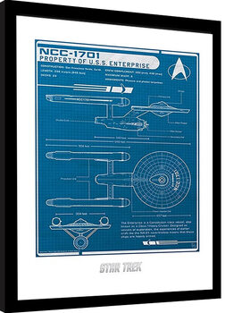 Framed poster Star Trek - USS Enterprise's plan