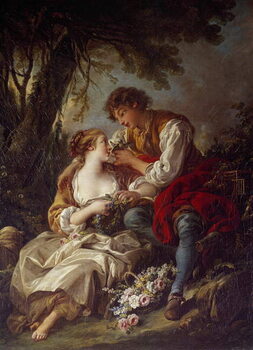 Slika na platnu La cage Painting by Francois Boucher  1763 Sun. 0,93x0,73 m