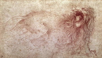 Slika na platnu Sketch of a roaring lion