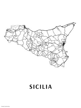 Slika na platnu Sicilia artmap