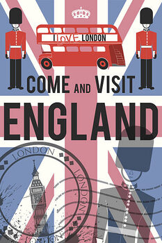Slika na platnu vector England travel invitation poster
