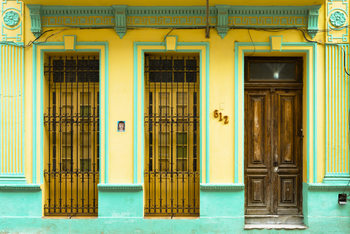 Art Print on Demand 612 Street Havana - Yellow and Green