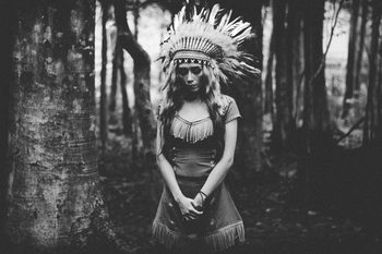 Art Print on Demand Black and White Mood in the Forest