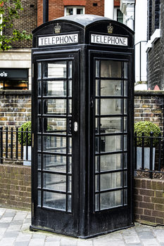 Art Print on Demand Old Black Telephone Booth