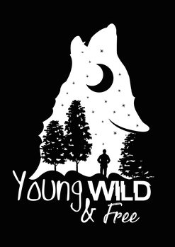 Art Print on Demand Young, Wild & Free - Black