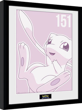 Framed poster Pokemon - Mew Mono