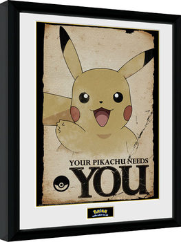 Framed poster Pokemon - Pikachu Needs You