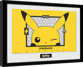Framed Poster Pokemon - Pikachu wink