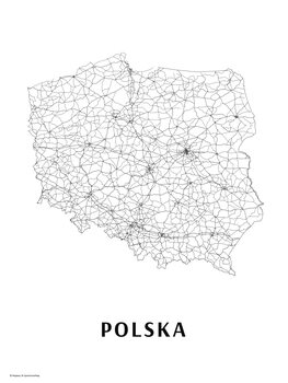 Принти на полотні Poland black & white