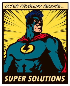 Αυτοκόλλητο Pop art comic book style superhero
