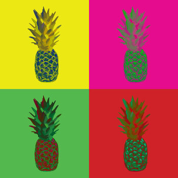 Αυτοκόλλητο Pop Art Pineapple Vector
