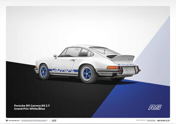 Художествен печат Porsche 911 RS - 1973 - White