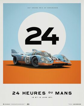 Art Print Porsche 917 - Gulf - 24 Hours of Le Mans - 1971