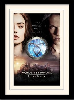 THE MORTAL INSTRUMENTS : LA CITÉ DES TÉNÈBRES – two worlds Poster encadré en verre