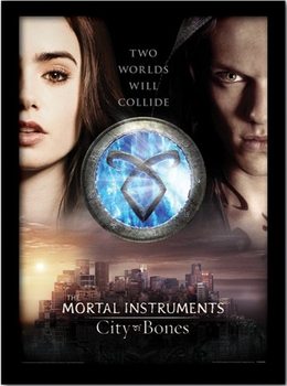 THE MORTAL INSTRUMENTS : LA CITÉ DES TÉNÈBRES – two worlds Poster encadré en verre