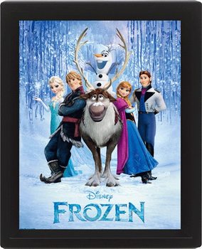 Framed 3D poster Frozen - Cast