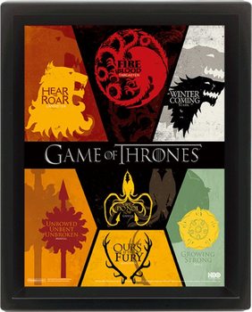 Framed 3Dposter Game of Thrones - Sigil