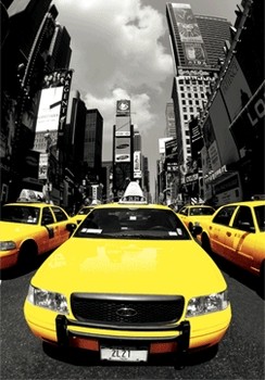 3D Poster New York - yellow cabs