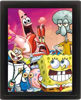 Framed 3D poster SPONGEBOB - group