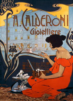 Slika na platnu Advertising poster for Calderoni Jewelers in Milan, 1898, by Adolf Hohenstein , Italy, 19th century