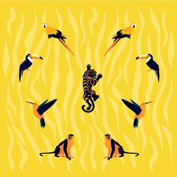 Poster animals-yellow-black