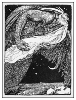 Poster Antique illustration: Danhasch carries off the