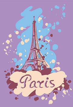 Poster Colorful vector illustration of Tower Eiffel.