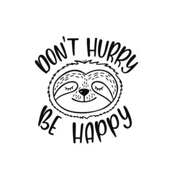 Poster Cute sloth face vector illustration with
