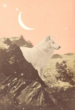 Poster Giant Wolf in Pink Mountains, 2021