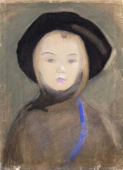 Slika na platnu Girl with Blue Ribbon, 1909