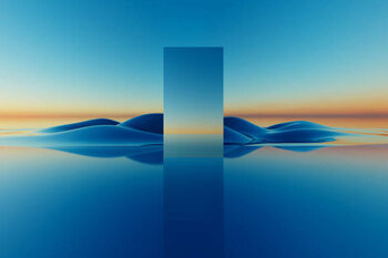 Poster Glass mirror square monolith 5g CGI