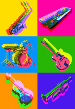 Poster Jazz Musical Instrument icons
