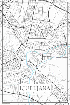 Poster Lubljana white