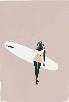 Poster Pastel colour fashion surf illustration