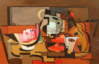 Slika na platnu Still life with a slice of Watermelon, c.1929