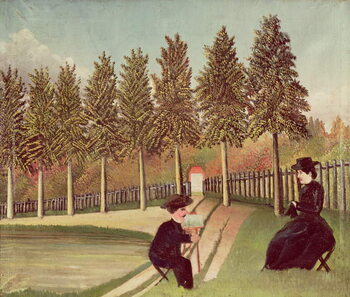 Poster The Artist Painting his Wife, 1900-05