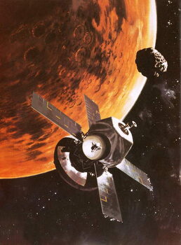 Slika na platnu The Viking spacecraft imagined orbiting Mars