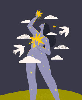 Poster A woman reaches out to a