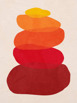 Poster Abstract art of geometric shapes with colorful texture.