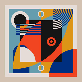 Poster Abstract vector geometric with bauhaus style