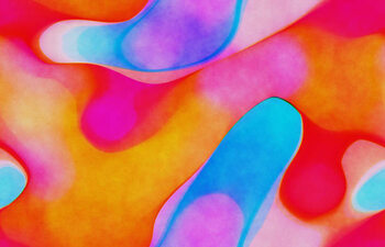 Poster Abstract Watercolor Blob Bubbles Holographic Gradient