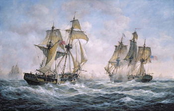 Canvas Print Action Between U.S. Sloop-of-War Wasp and H.M. Brig-of-War Frolic