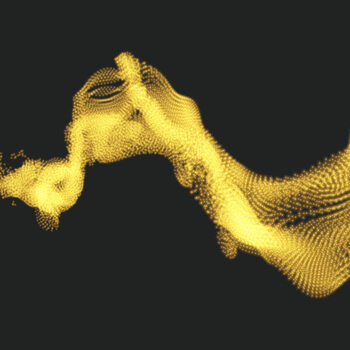 Poster Array with Dynamic Particles. Wavy Background.